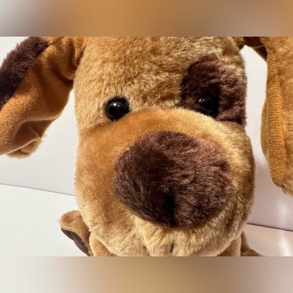 Vintage Shalom Toy Co Plush Puppy Dog Spots Eye Patch Brown - Picture 2 of 11